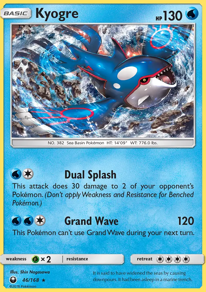 Kyogre Rare Pokemon card #46 from Celestial Storm