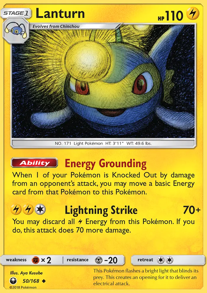 Lanturn Uncommon Pokemon card #50 from Celestial Storm