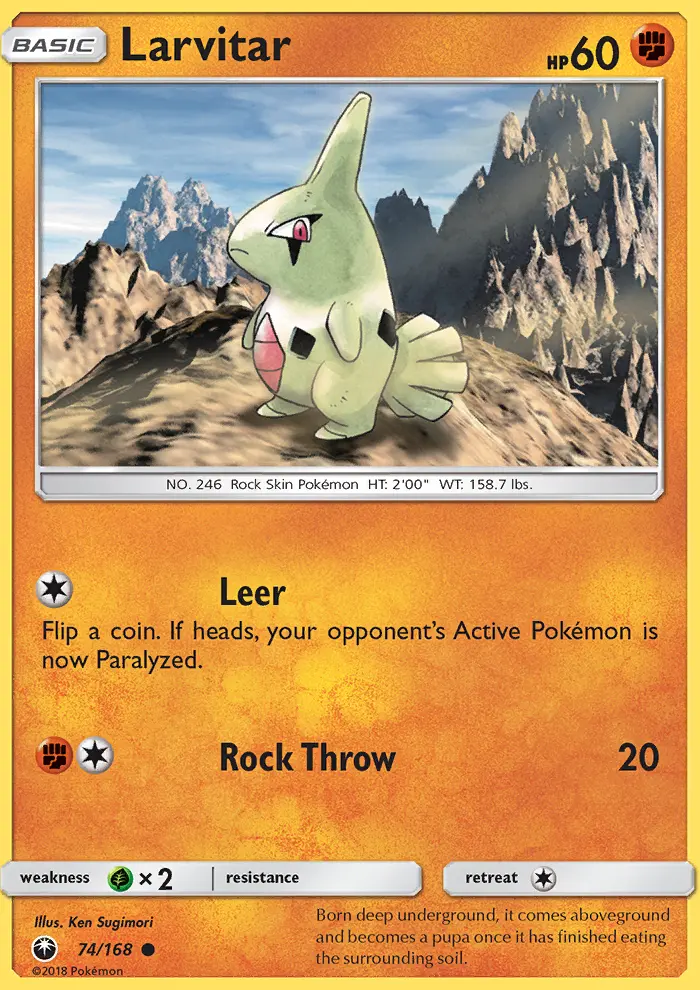 Larvitar Common Pokemon card #74 from Celestial Storm