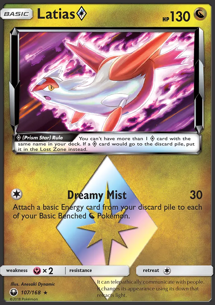 Latias ◇ Rare Pokemon card #107 from Celestial Storm