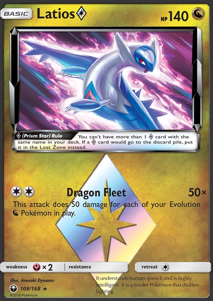 Latios ◇ Rare Pokemon card #108 from Celestial Storm