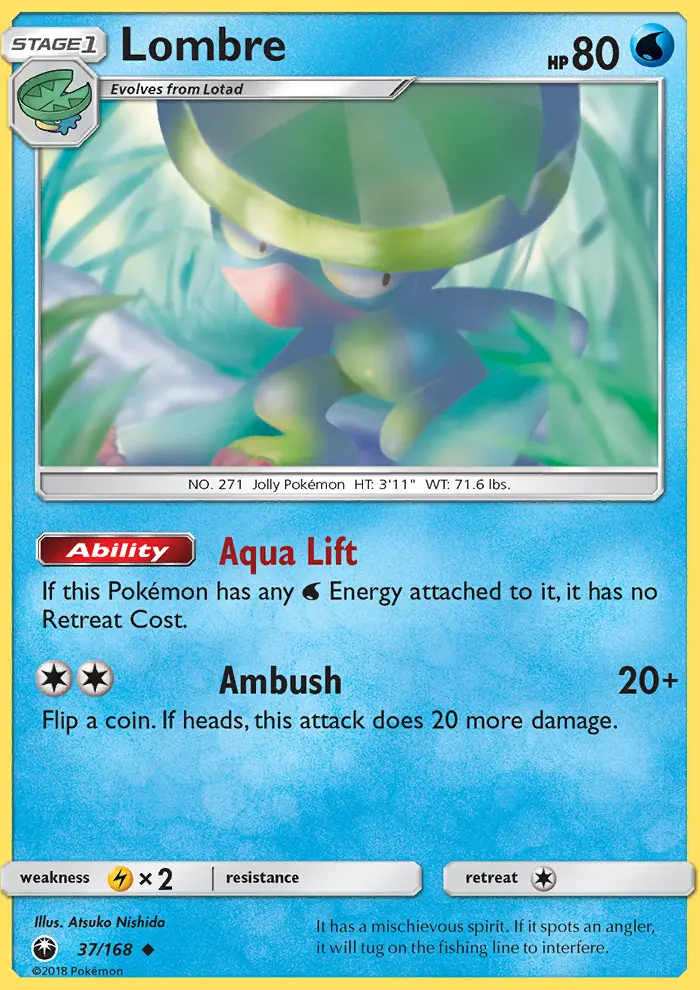 Lombre Uncommon Pokemon card #37 from Celestial Storm