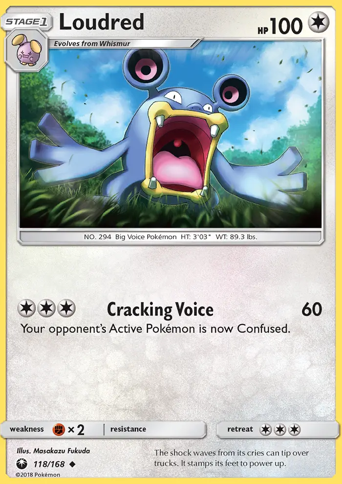 Loudred Uncommon Pokemon card #118 from Celestial Storm