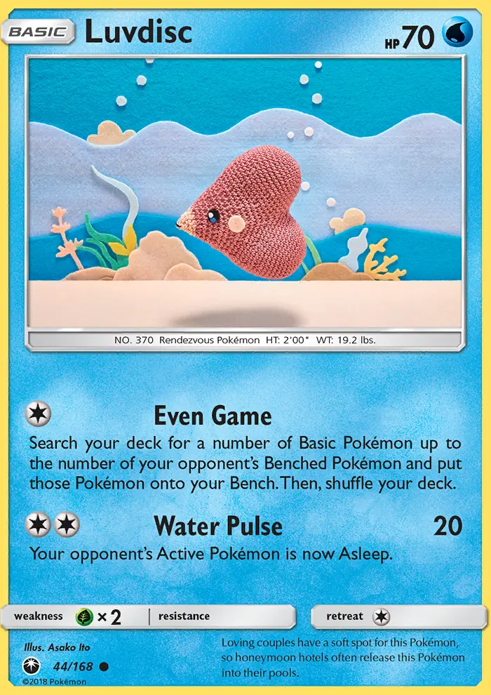 Luvdisc Common Pokemon card #44 from Celestial Storm