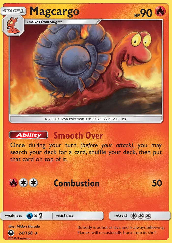 Magcargo Rare Pokemon card #24 from Celestial Storm