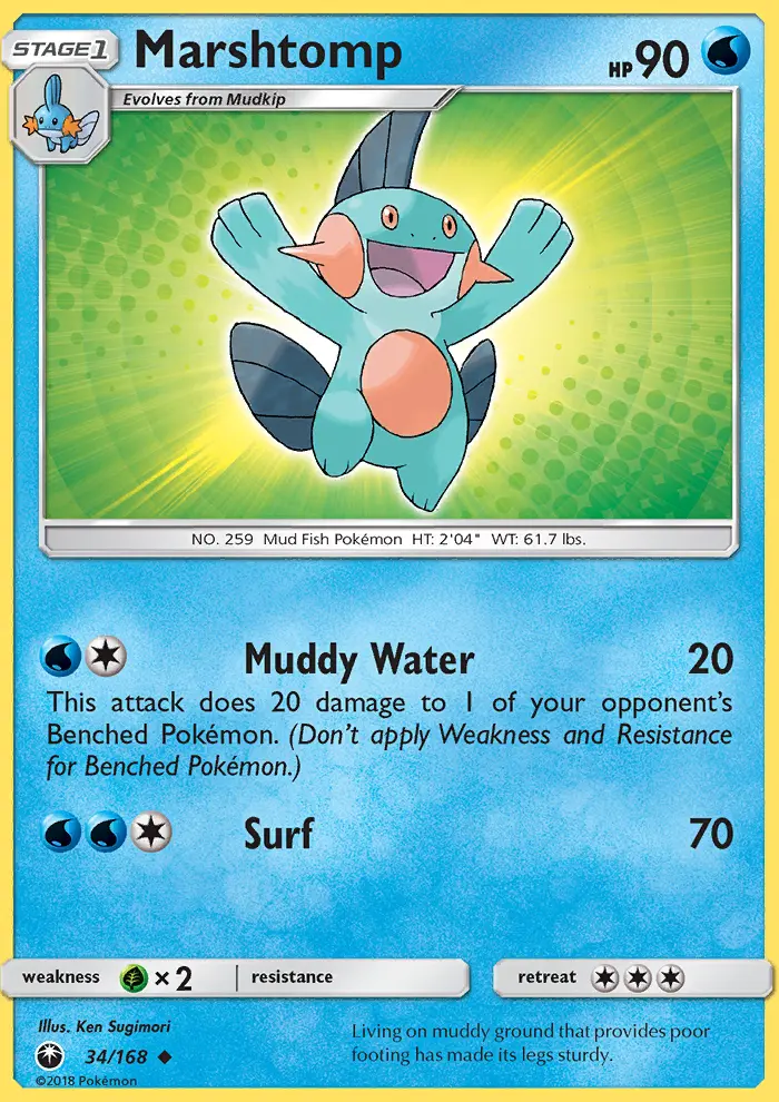 Marshtomp Uncommon Pokemon card #34 from Celestial Storm