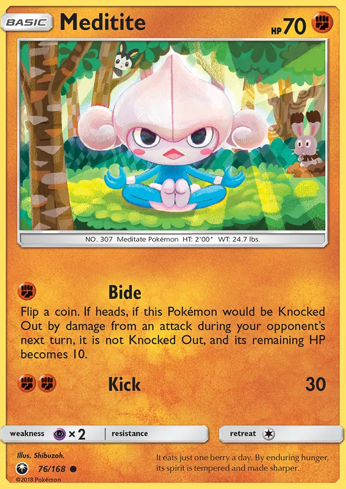 Meditite Common Pokemon card #76 from Celestial Storm