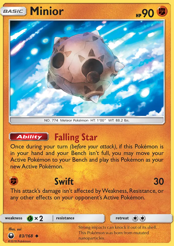Minior Uncommon Pokemon card #83 from Celestial Storm