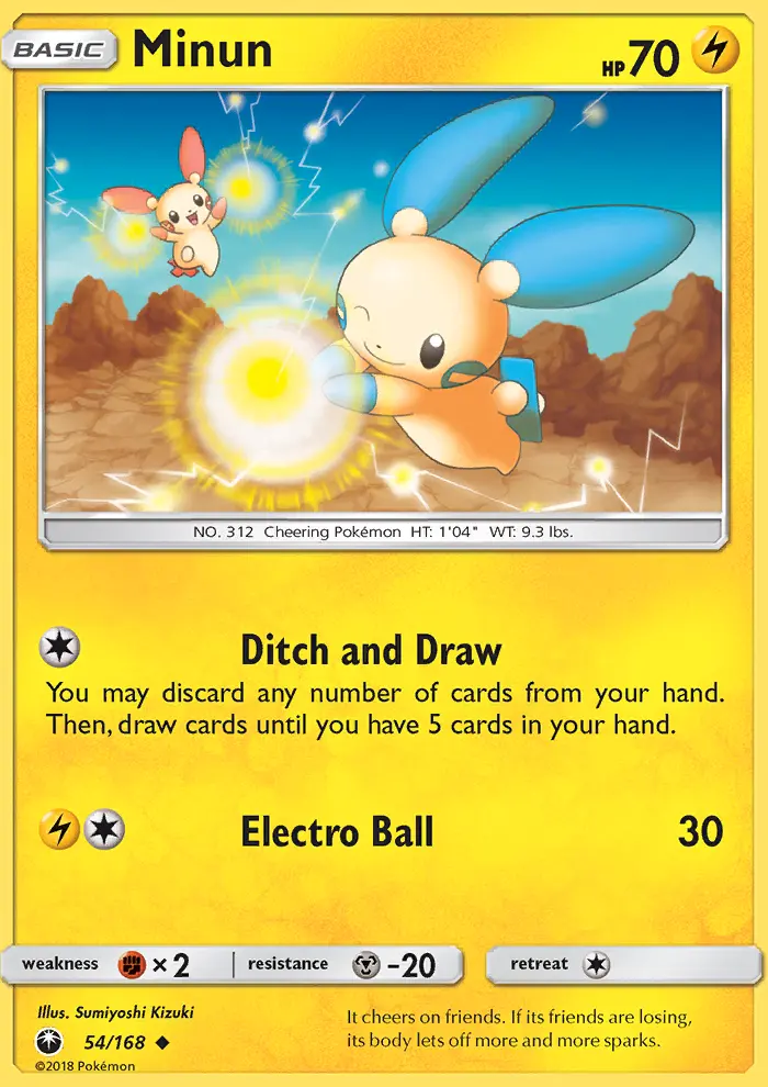 Minun Uncommon Pokemon card #54 from Celestial Storm
