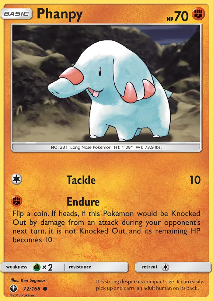 Phanpy Common Pokemon card #72 from Celestial Storm