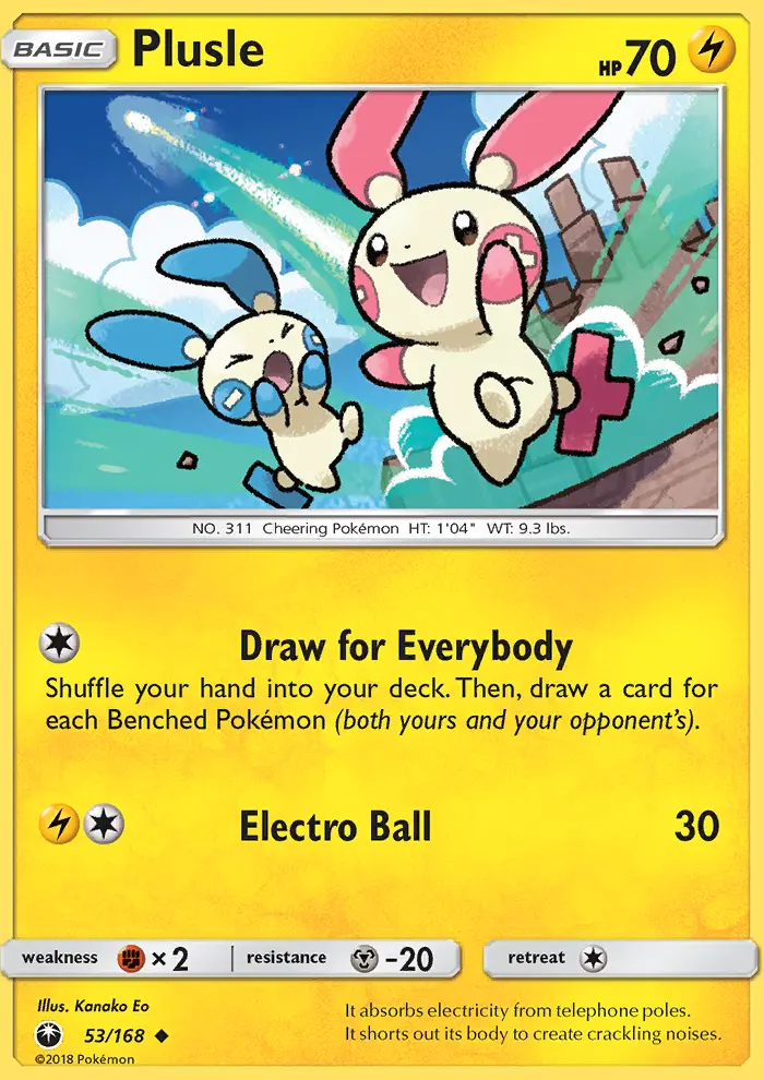 Plusle Uncommon Pokemon card #53 from Celestial Storm