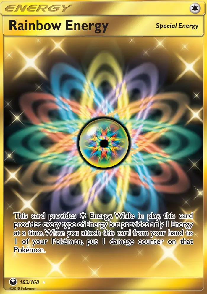 Rainbow Energy Secret Rare Pokemon card #183 from Celestial Storm