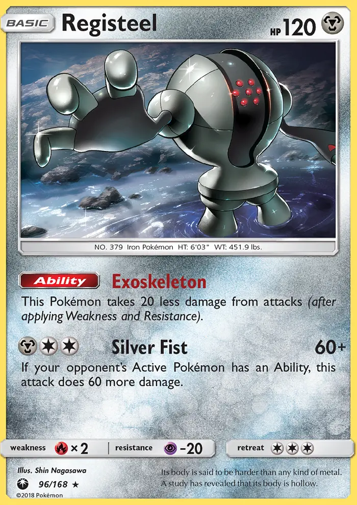 Registeel Rare Pokemon card #96 from Celestial Storm