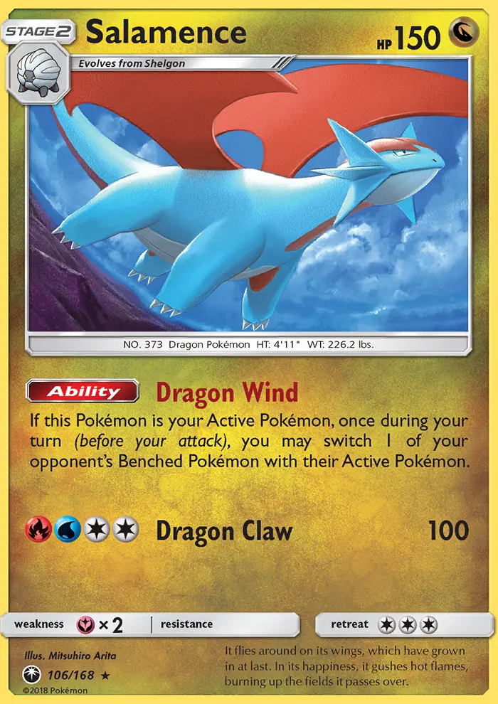 Salamence Rare Pokemon card #106 from Celestial Storm
