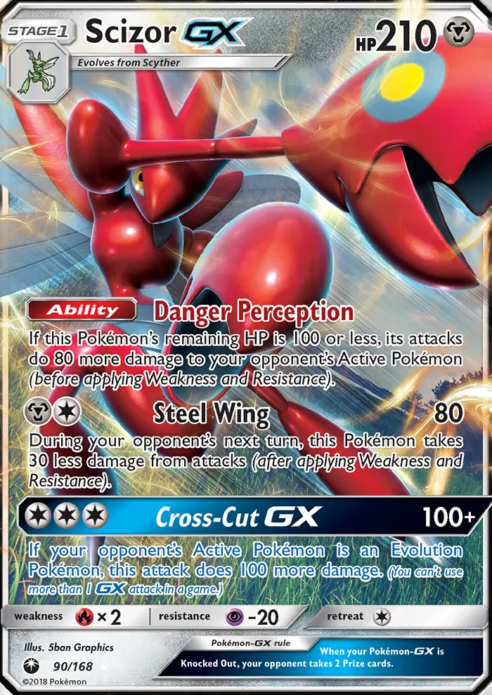 Scizor GX Ultra Rare Pokemon card #90 from Celestial Storm