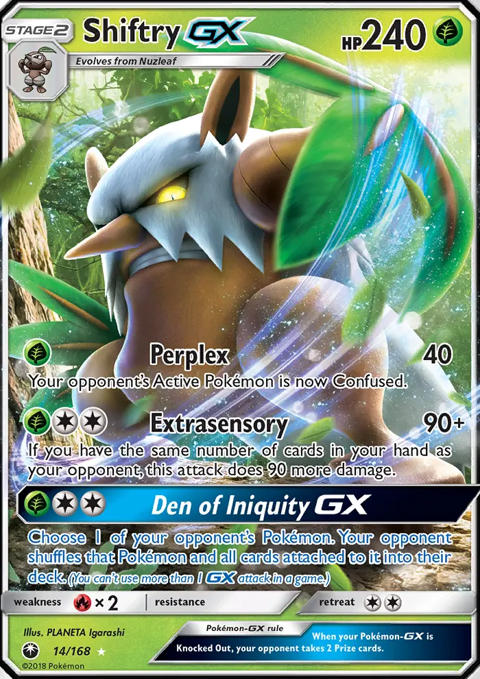 Shiftry GX Ultra Rare Pokemon card #14 from Celestial Storm