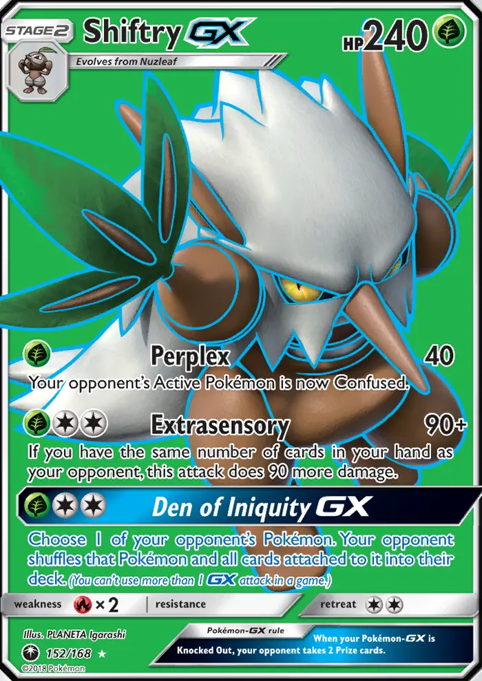 Shiftry GX Ultra Rare Pokemon card #152 from Celestial Storm