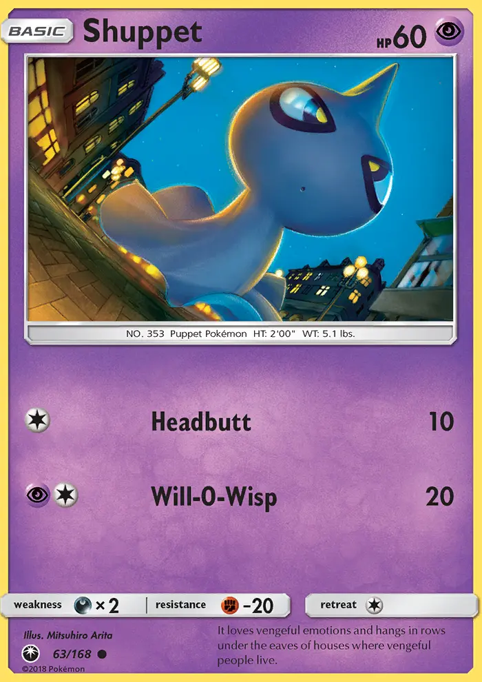 Shuppet Common Pokemon card #63 from Celestial Storm