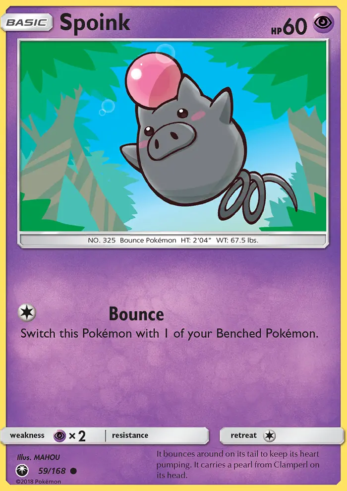 Spoink Common Pokemon card #59 from Celestial Storm