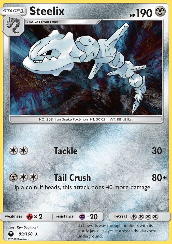 Steelix Rare Pokemon card #89 from Celestial Storm