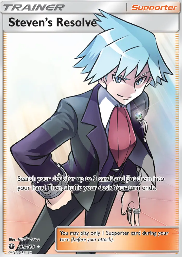 Steven’s Resolve Ultra Rare Pokemon card #165 from Celestial Storm