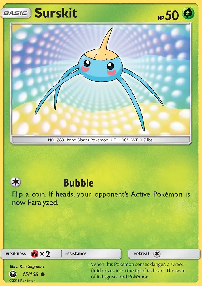 Surskit Common Pokemon card #15 from Celestial Storm