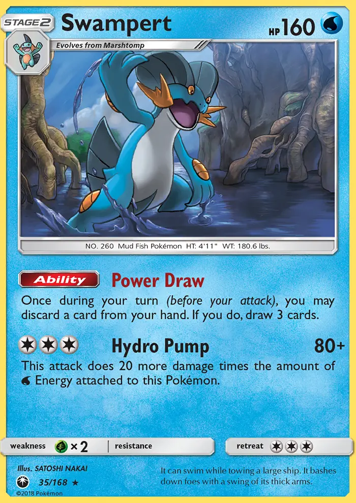 Swampert Rare Pokemon card #35 from Celestial Storm