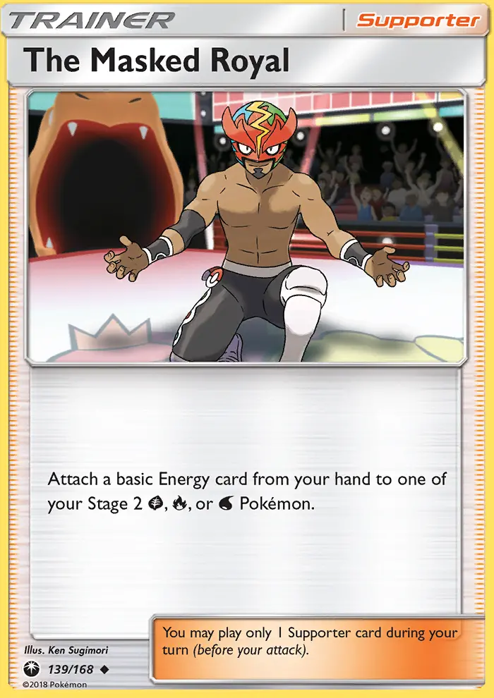 The Masked Royal Uncommon Pokemon card #139 from Celestial Storm