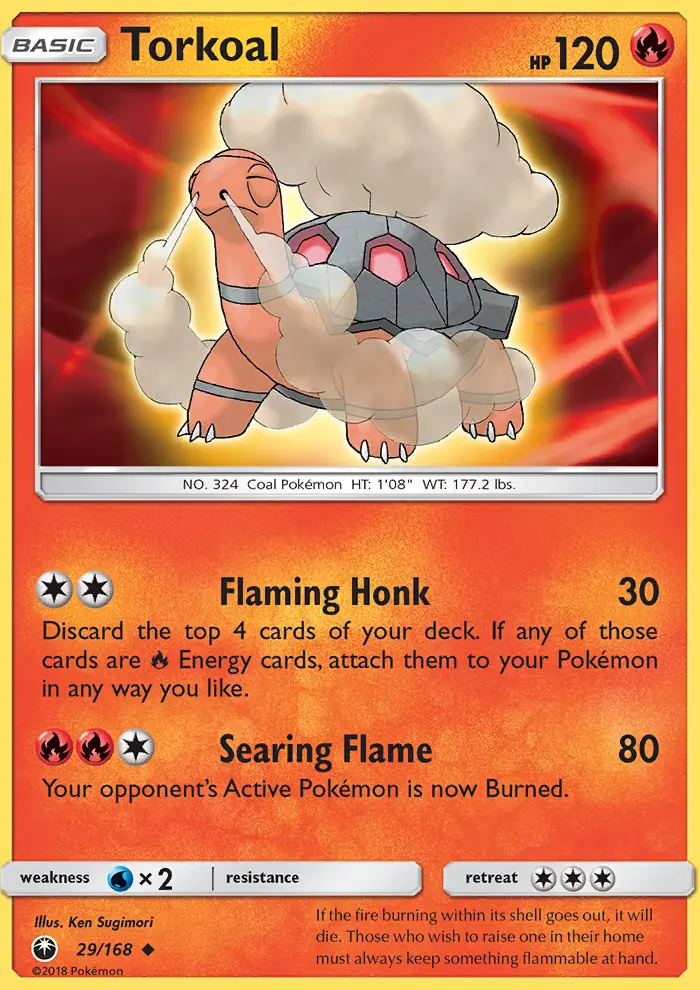 Torkoal Uncommon Pokemon card #29 from Celestial Storm