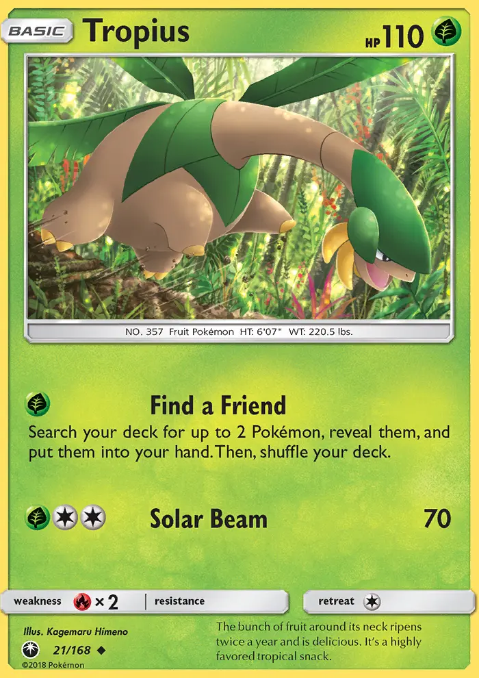Tropius Uncommon Pokemon card #21 from Celestial Storm