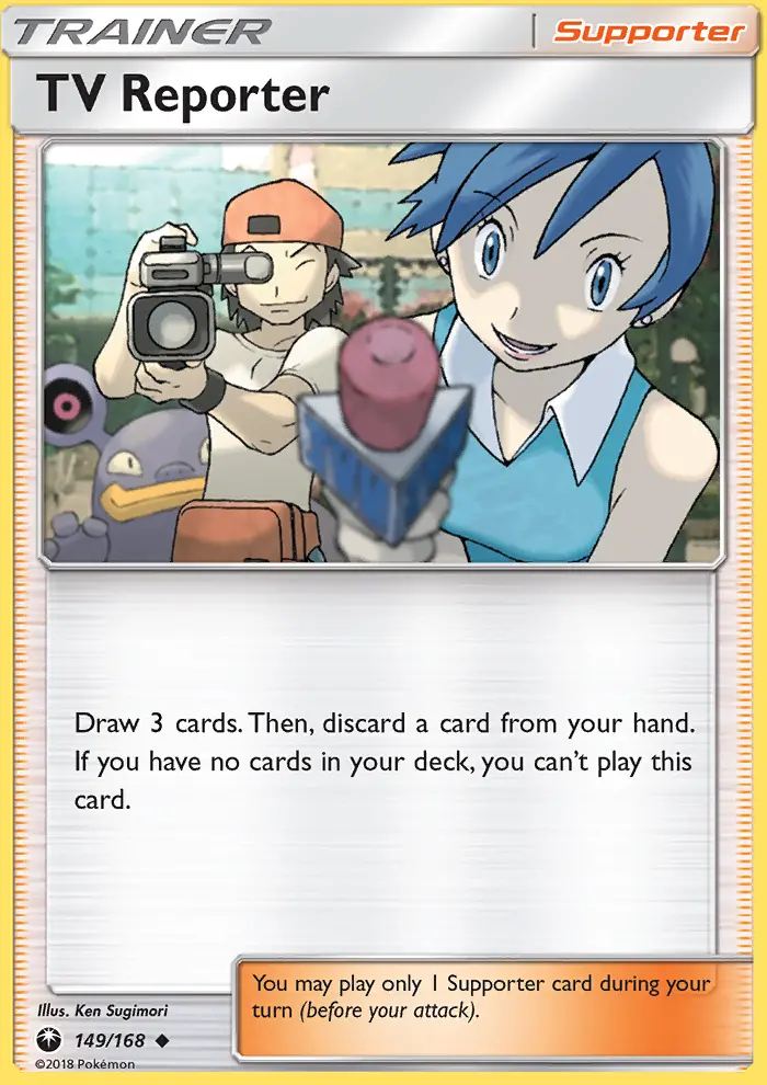 TV Reporter Uncommon Pokemon card #149 from Celestial Storm