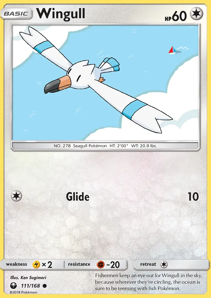 Wingull Common Pokemon card #111 from Celestial Storm