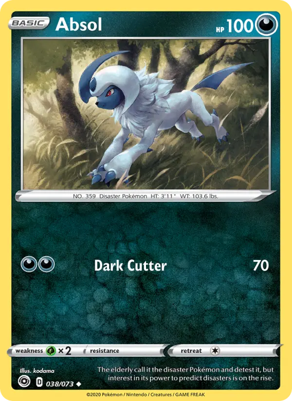 Absol Uncommon Pokemon card #38 from Champion's Path