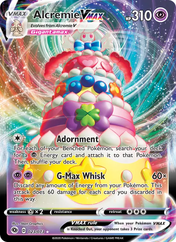 Alcremie VMAX Holo Rare VMAX Pokemon card #23 from Champion's Path