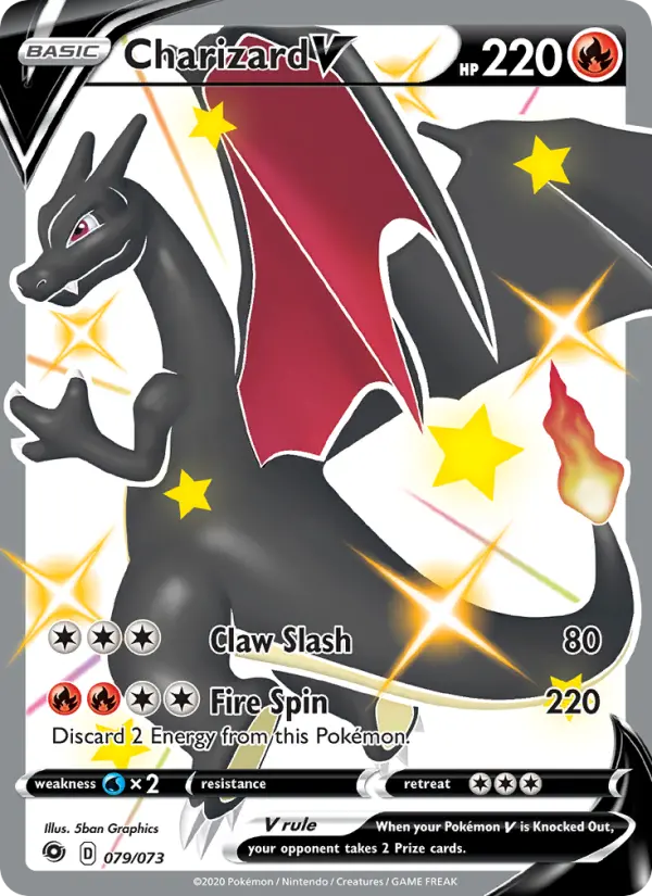 Charizard V Secret Rare Pokemon card #79 from Champion's Path