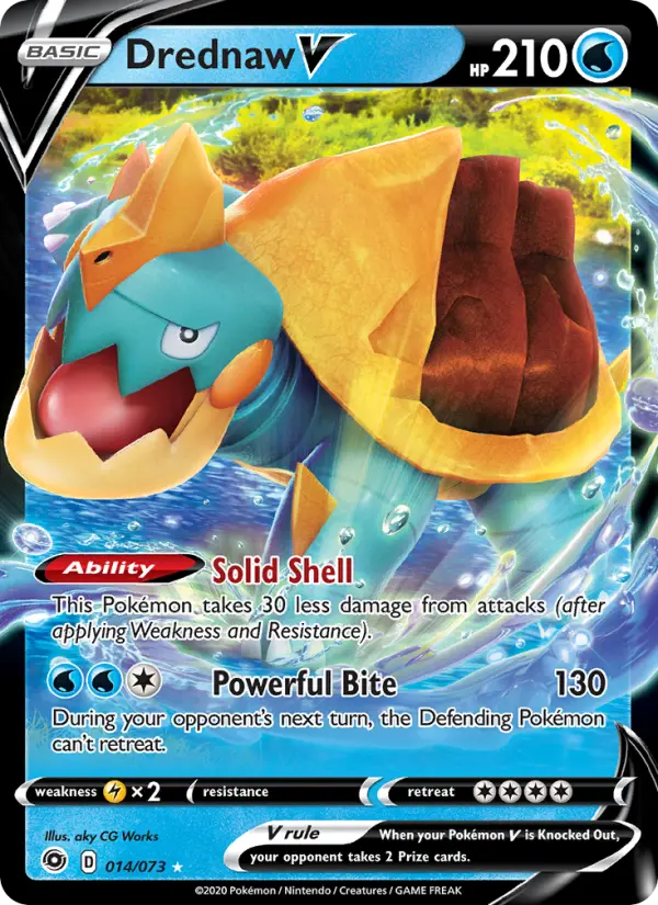 Drednaw V Holo Rare V Pokemon card #14 from Champion's Path