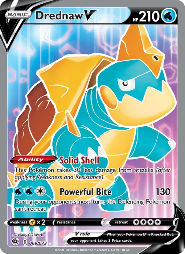 Drednaw V Ultra Rare Pokemon card #69 from Champion's Path