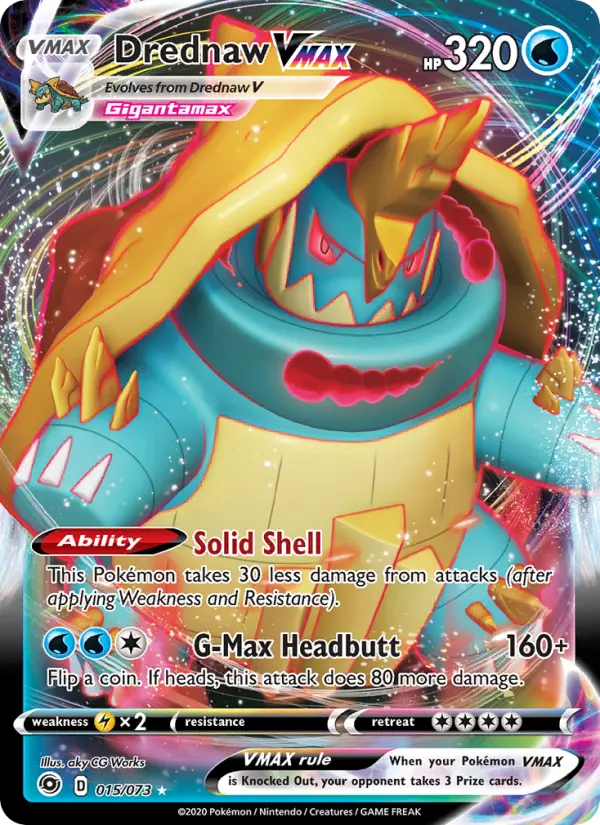 Drednaw VMAX Holo Rare VMAX Pokemon card #15 from Champion's Path