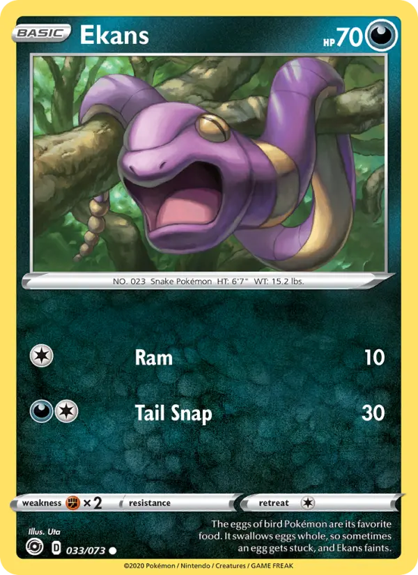 Ekans Common Pokemon card #33 from Champion's Path