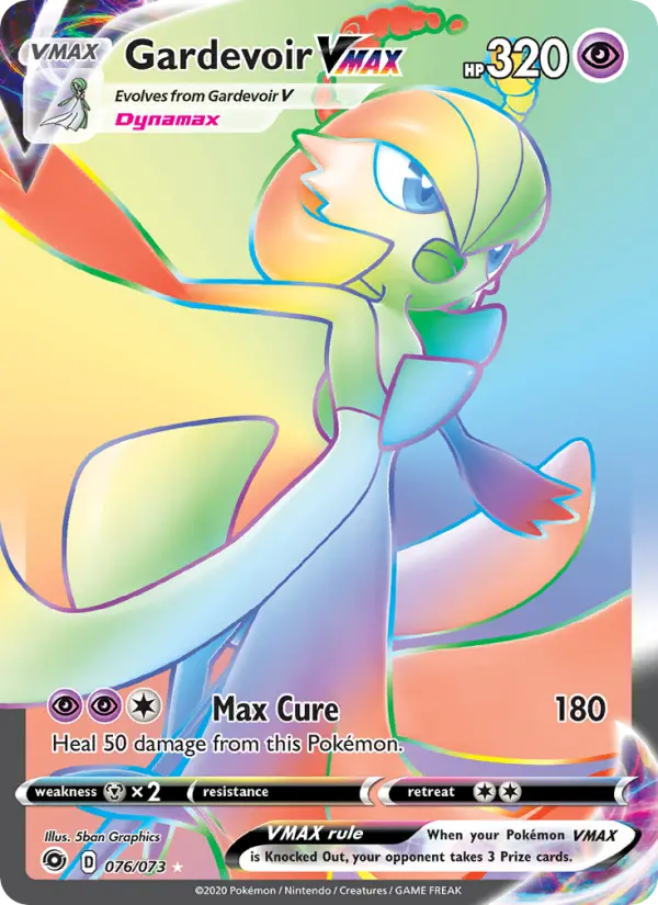 Gardevoir VMAX Secret Rare Pokemon card #76 from Champion's Path