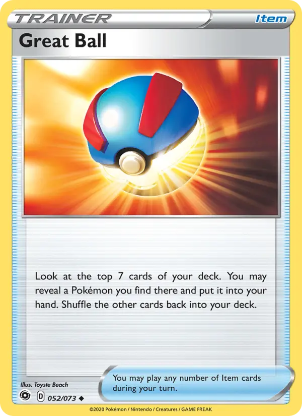 Great Ball Uncommon Pokemon card #52 from Champion's Path