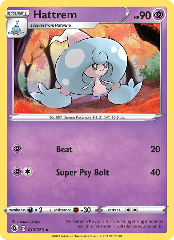 Hattrem Uncommon Pokemon card #19 from Champion's Path