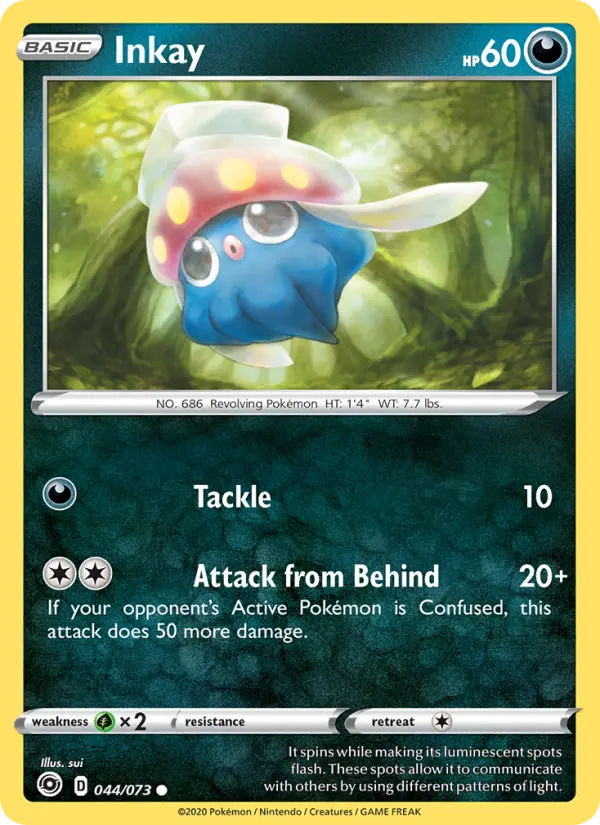 Inkay Common Pokemon card #44 from Champion's Path