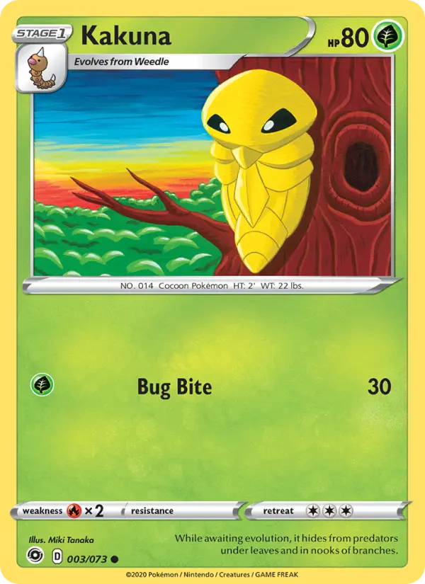 Kakuna Common Pokemon card #3 from Champion's Path