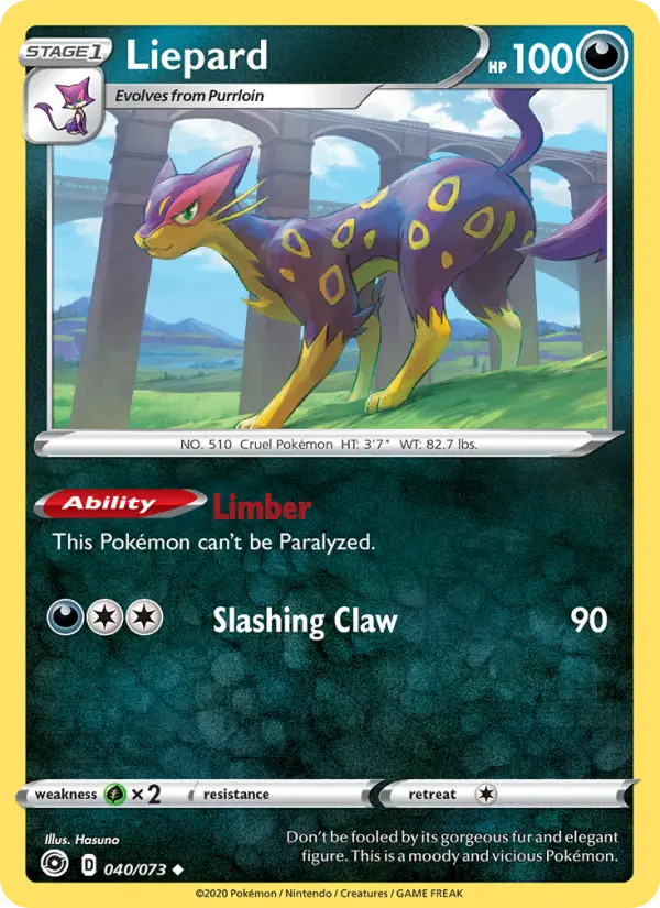 Liepard Uncommon Pokemon card #40 from Champion's Path