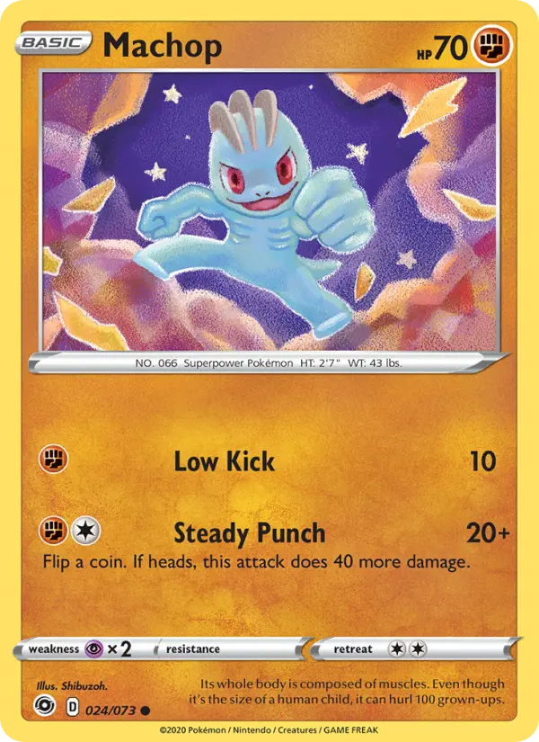 Machop Common Pokemon card #24 from Champion's Path