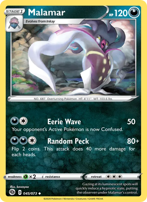 Malamar Uncommon Pokemon card #45 from Champion's Path