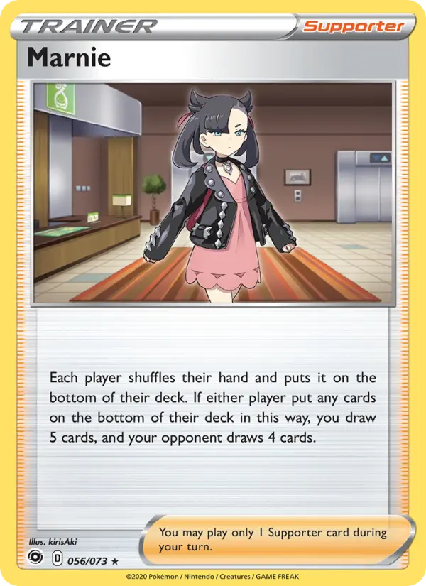 Marnie Holo Rare Pokemon card #56 from Champion's Path