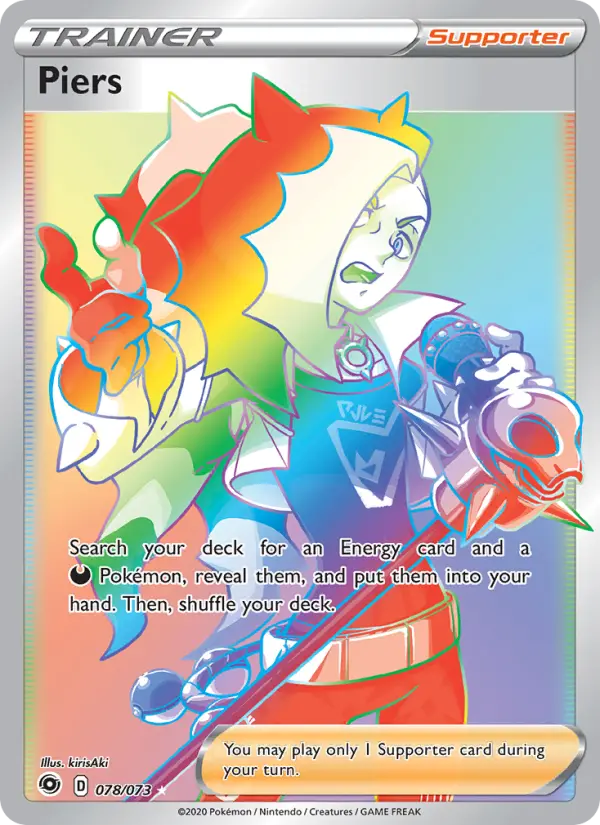 Piers Secret Rare Pokemon card #78 from Champion's Path