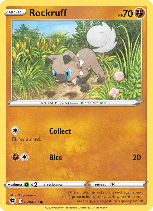 Rockruff Common Pokemon card #29 from Champion's Path
